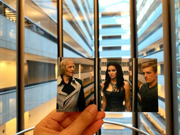 Escena de The Hunger Games Catching Fire. en el Atlanta Marriott Marquis. Foto por Andrea David.